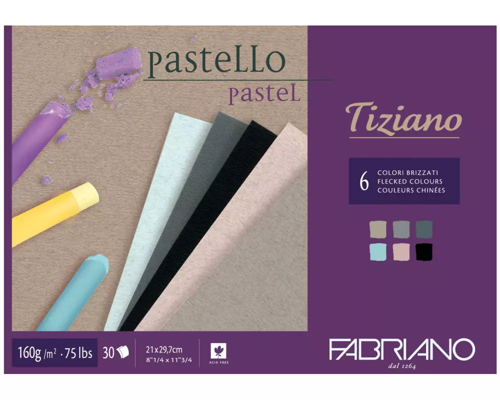 Fabriano Malblock Pastello Flecked A4, 30 Blatt