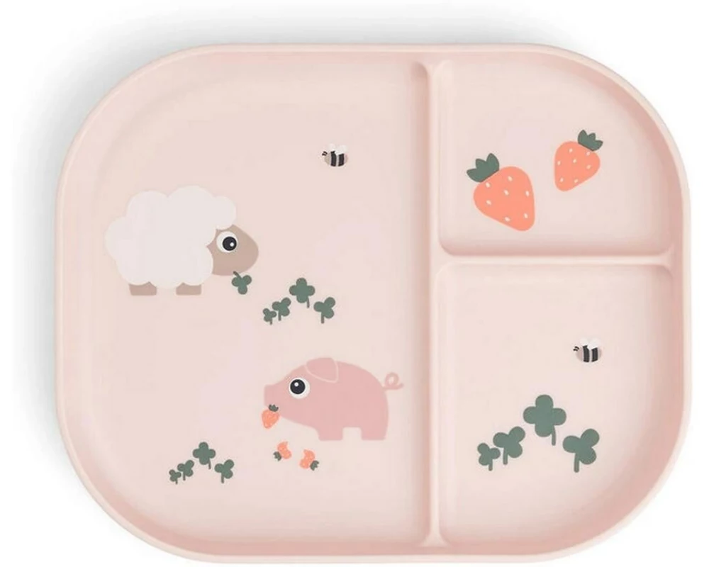 done by deer Kinderteller Foodie Tiny Farm Rosa