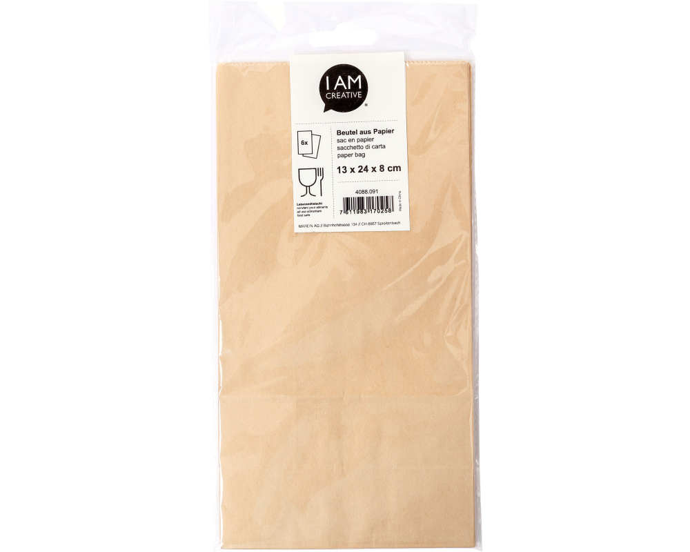 I AM CREATIVE Papierbeutel 4088.091 13x24x8cm, 6 Stück