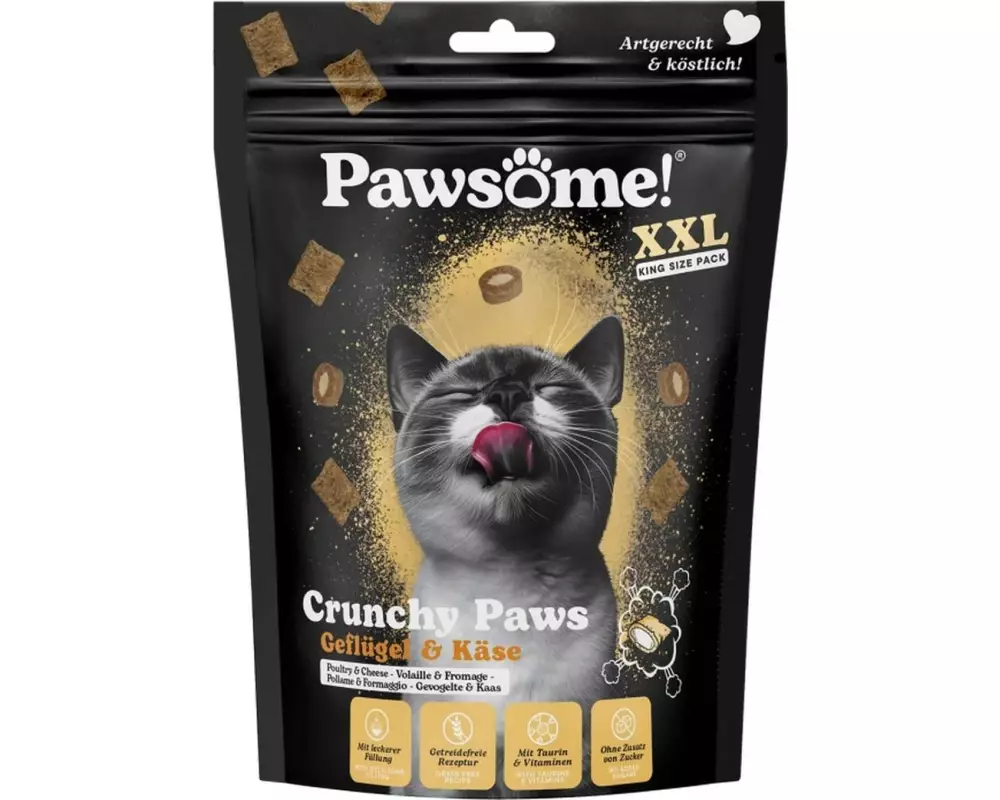 Pawsome Cat Crunchy Paws Huhn + Käse 150 g