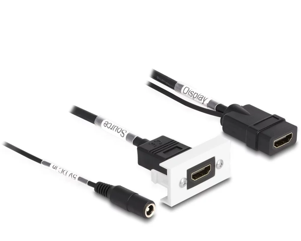Delock Adapter Easy 45 4K60Hz HDMI - Strombuchse/HDMI