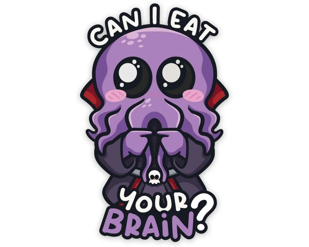Glass Staff Eat Your Brain Sticker Mehrfarbig