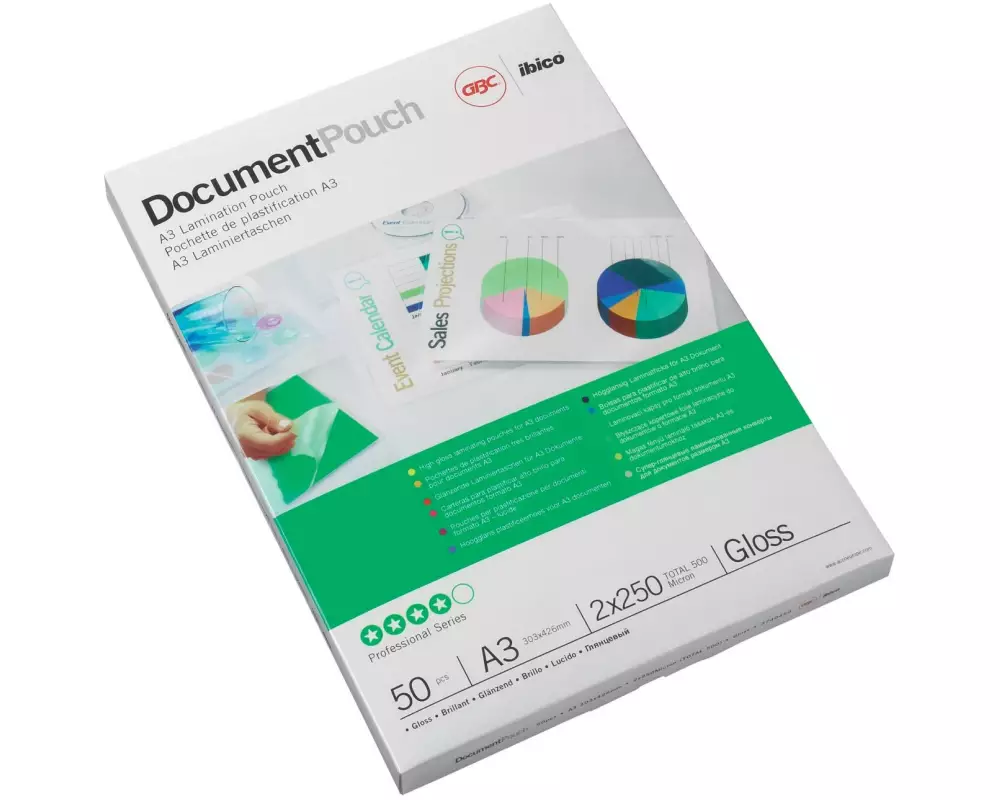 GBC Laminierfolie Document A3, 75 mic, 25 Stück, glänzend