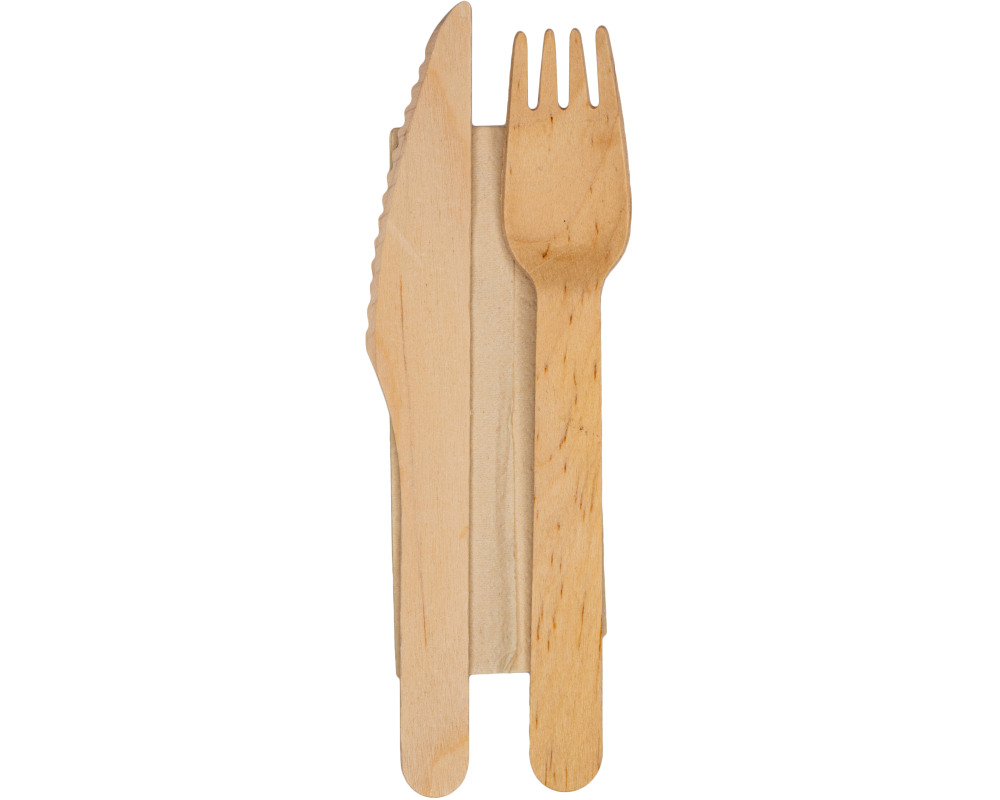 EJS Besteck-Set aus Holz 5444.3001.25 Messer,Gabel,Serviette 25 Stk.