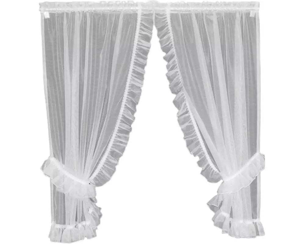 Hubatka Tagvorhang Vitrage 95 cm x 150 cm, Weiss