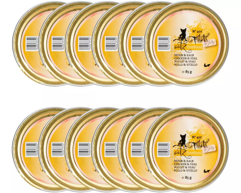 catz finefood Nassfutter Fillets No.407 Huhn & Kalb, 12 x 85 g