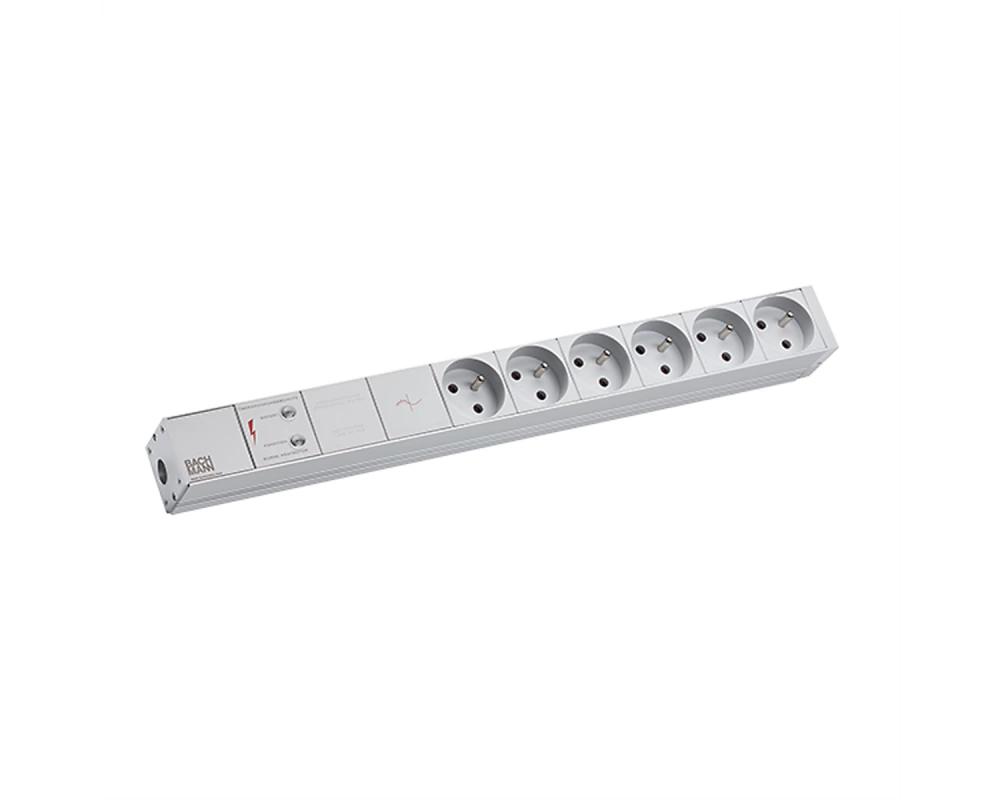 BACHMANN 19"-Steckdosenleiste 1HE 6xUTE 1xGVS, 2 m