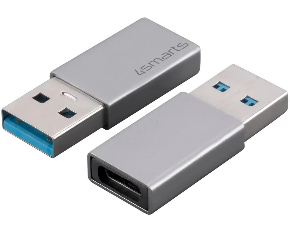4smarts USB-Adapter 2er Set, passiv USB-A Stecker - USB-C Buchse