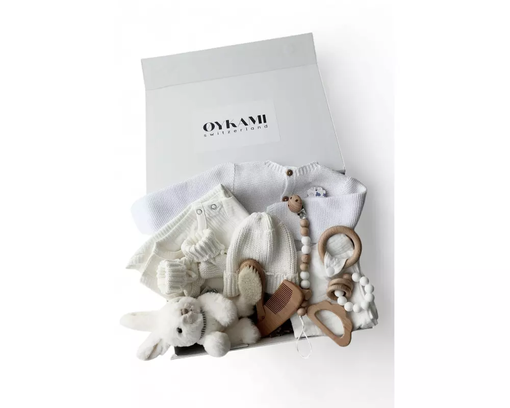 Oykami Baby Geschenkbox Weiss Verona Hase Weiss