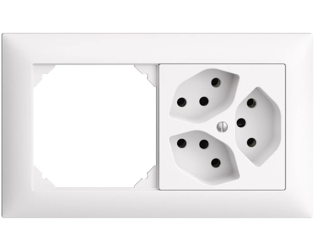 Feller EDIZIOdue Kombination UP mit Leer – Dreifach-Steckdose Typ 13