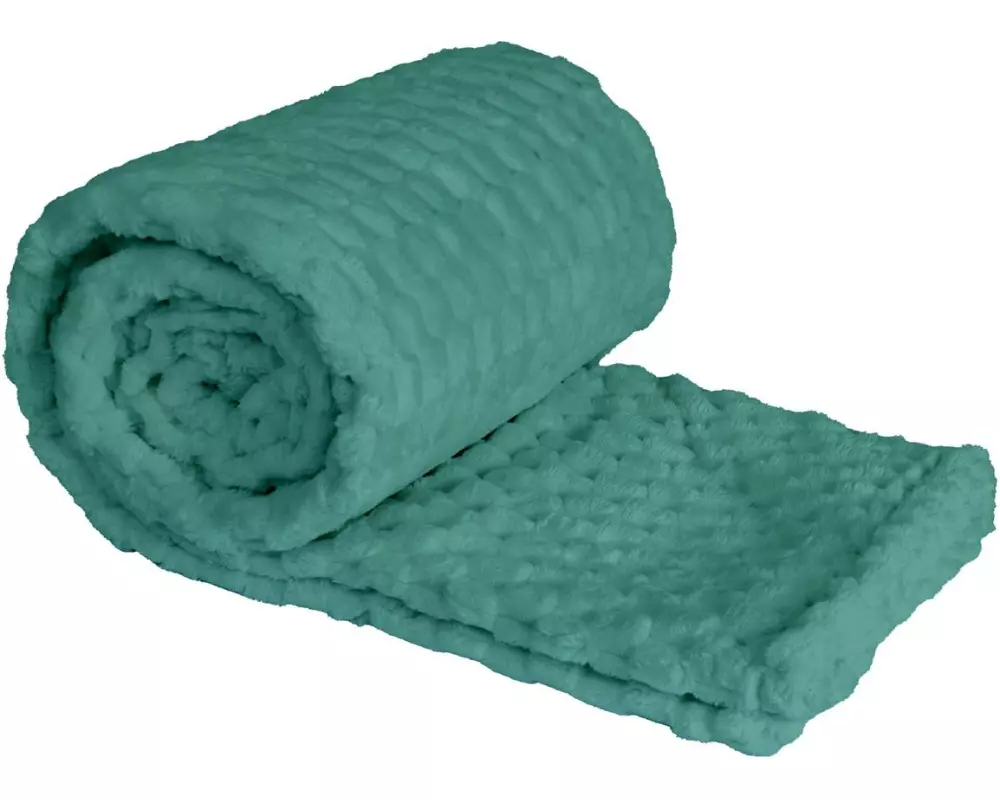 Hubatka Decke Plaid Uni 220 x 180 cm, Grün