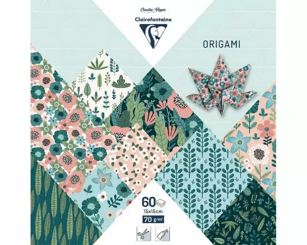 Clairefontaine Bastelpapier Origami Papier Herbarium, 60 Blatt