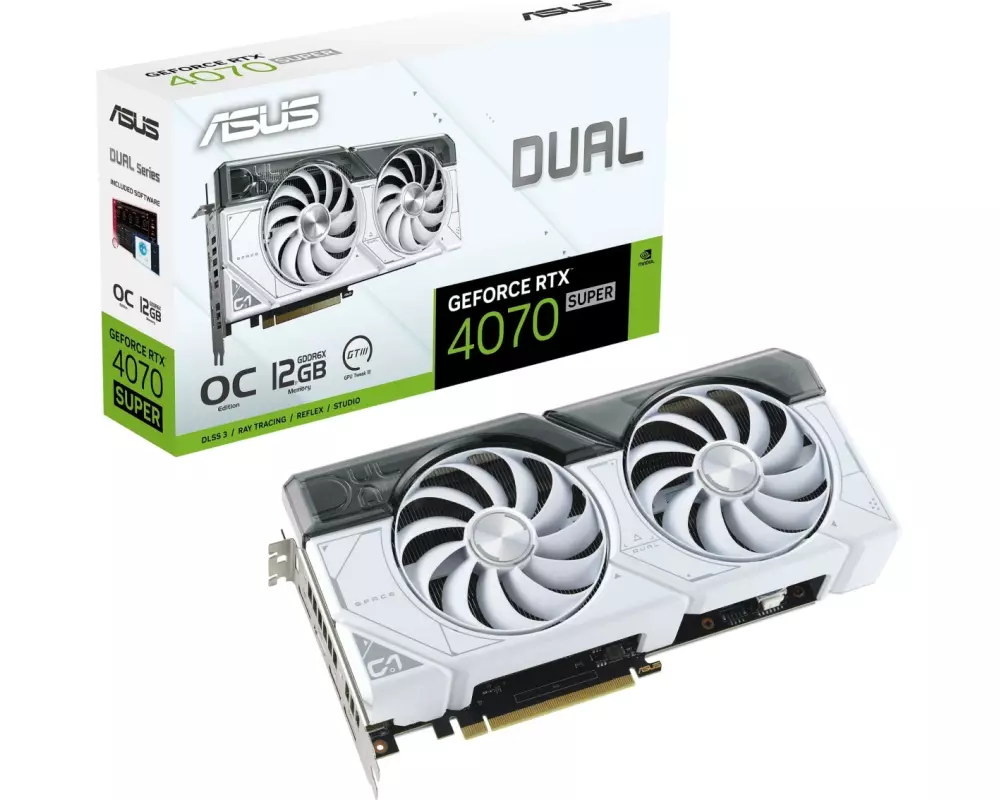 ASUS Grafikkarte Dual GeForce RTX 4070 Super White OC Ed. 12 GB