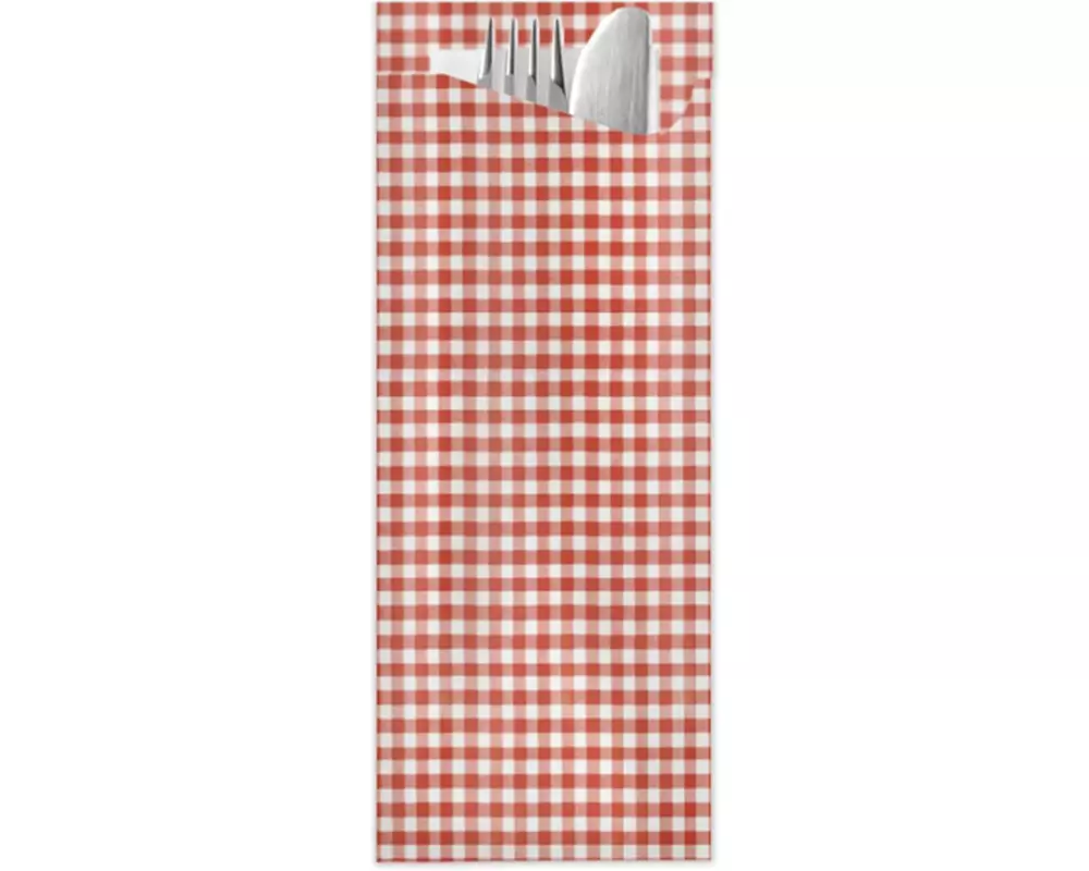 Pochetta Einweg-Besteckset Heimat, 100 Stück, Rot / Weiss