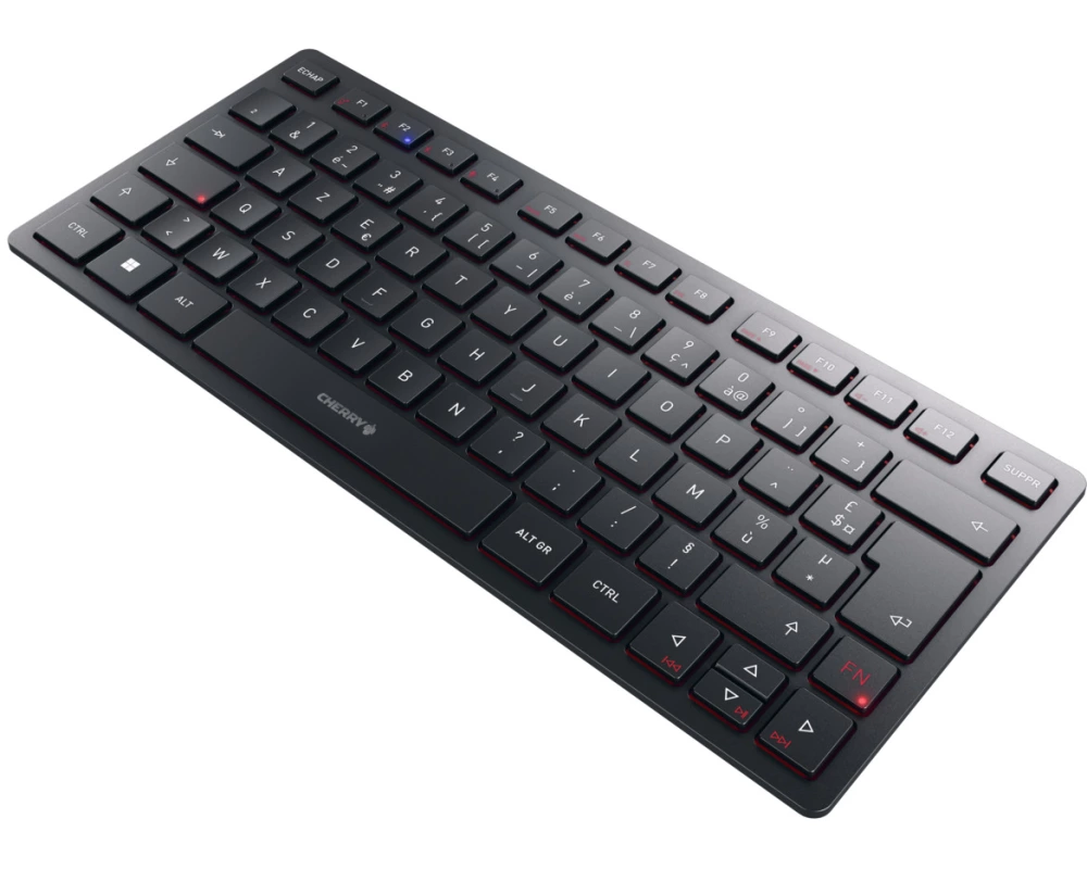 CHERRY KW 9200 MINI Tastatur Universal USB + RF Wireless + Bluetooth AZERTY Französisch Schwarz