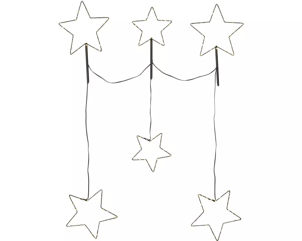 Star Trading Aussendekoration Stellas, Warmweiss / Schwarz