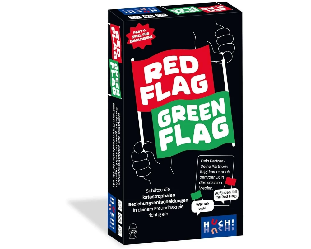 HUCH! Partyspiel Red Flag, Green Flag (d)