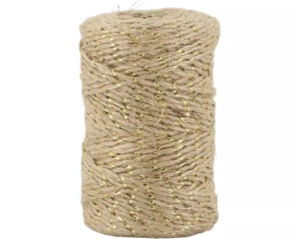 Chic Antique Geschenkband mit Golddraht 50 m, Crème