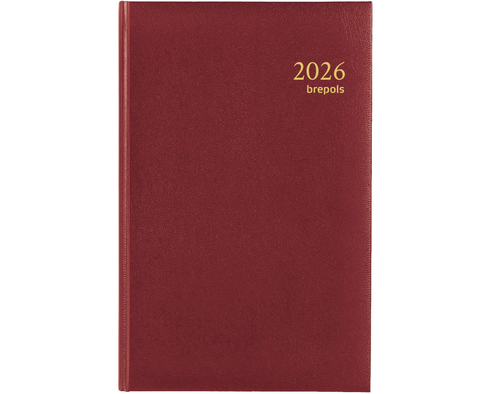 BREPOLS Agenda Saturnus Lima Ku. 2026 0.216.1256 1T/1S weinrot 13.5x21cm