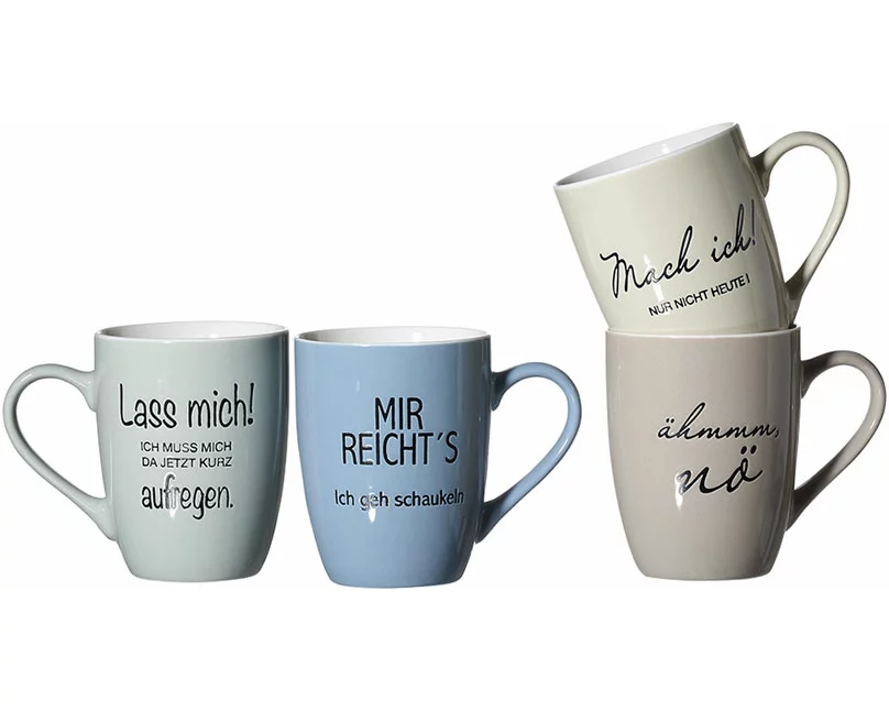 Ritzenhoff & Breker Kaffeebecherset 4-teilig Sprüche