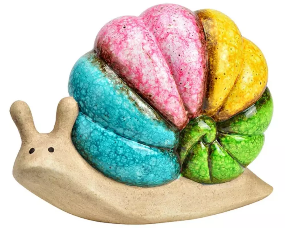 G. Wurm Dekofigur Schnecke Regenbogen Mehrfarbig