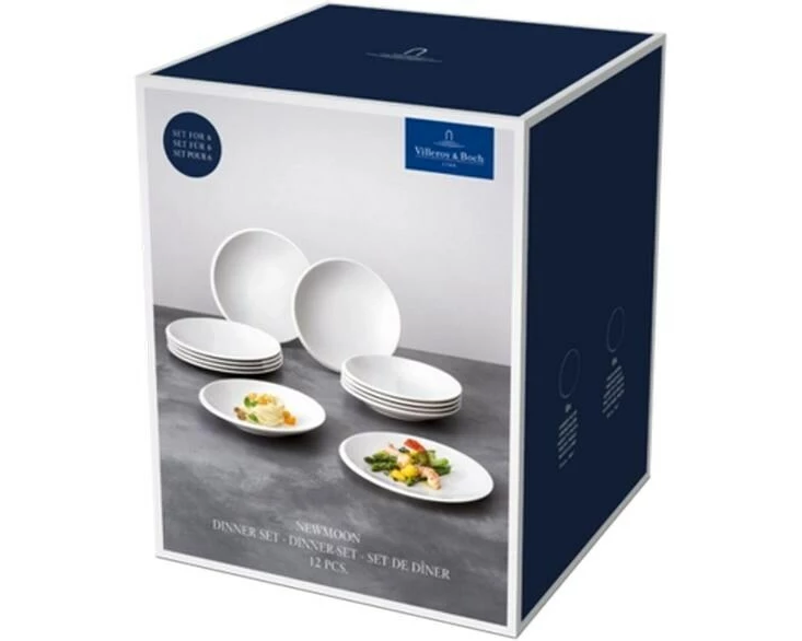 Villeroy & Boch New Moon Dinner-Set 12-teilig, Weiss