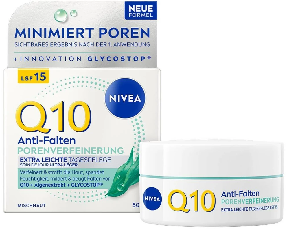 NIVEA Tagescrème Q10 Anti-Falten Porenverfeinernd, LSF 15 50 ml
