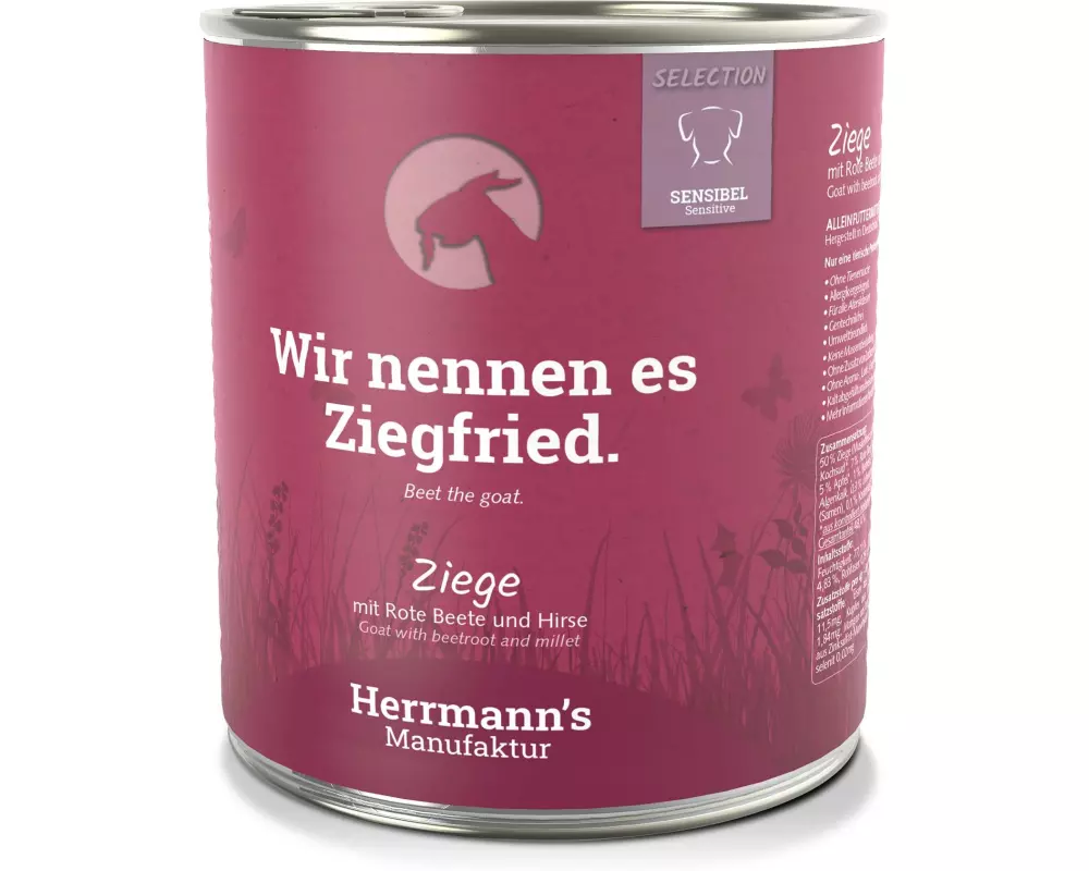Herrmann's Nassfutter Ziege mit rote Beete und Hirse 800 g