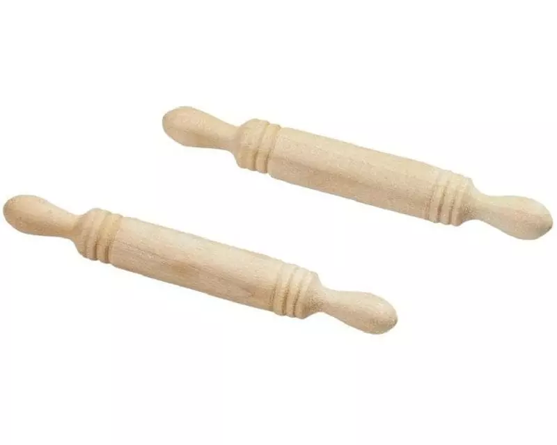 HobbyFun Mini-Utensilien Nudelholz Natur