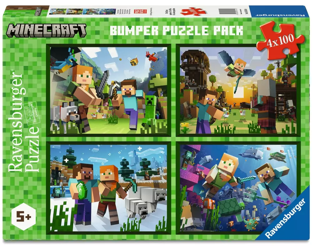 Ravensburger Puzzle Minecraft 4 x 100 Teile