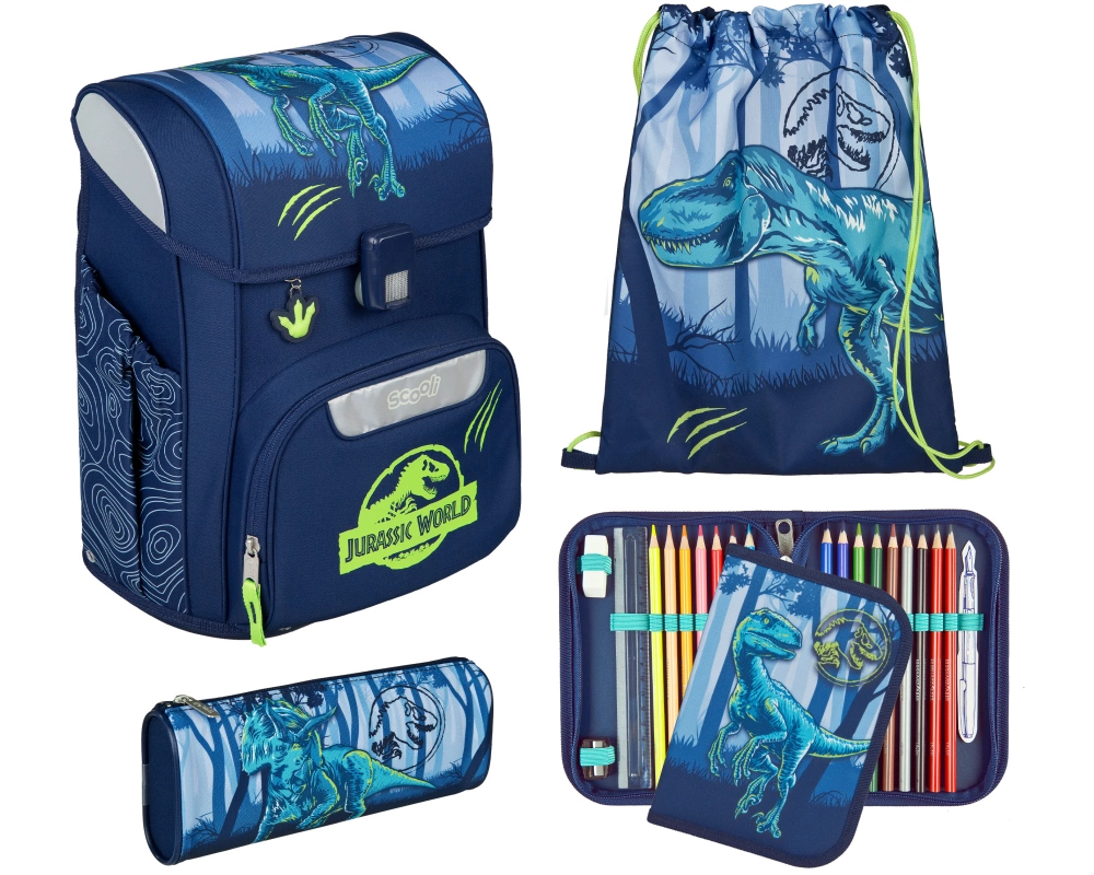 SCOOLI Schulthek-Set EasyStart JUSU8256 Jurassic World 5-teilig