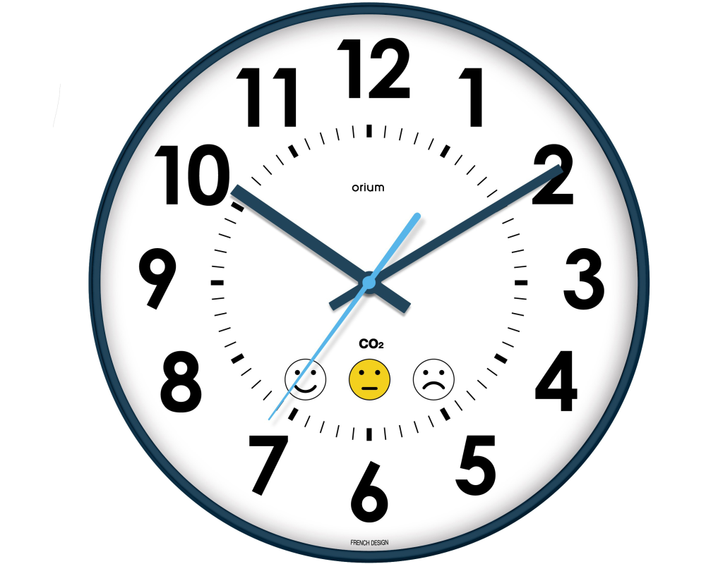 CEP Wanduhr 35cm 2113440141 weiss, mit CO2-Sensor