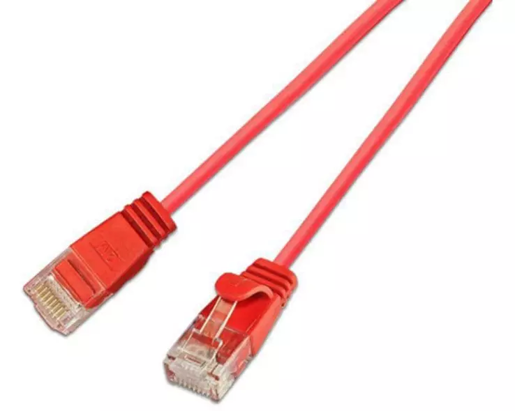 SLIM Slimpatchkabel RJ-45 - RJ-45, Cat 6, UTP, 1 m, Rot