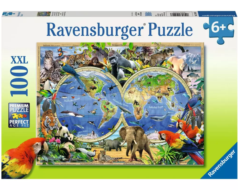 Ravensburger Puzzle Tierisch um die Welt 100 XXL Teile