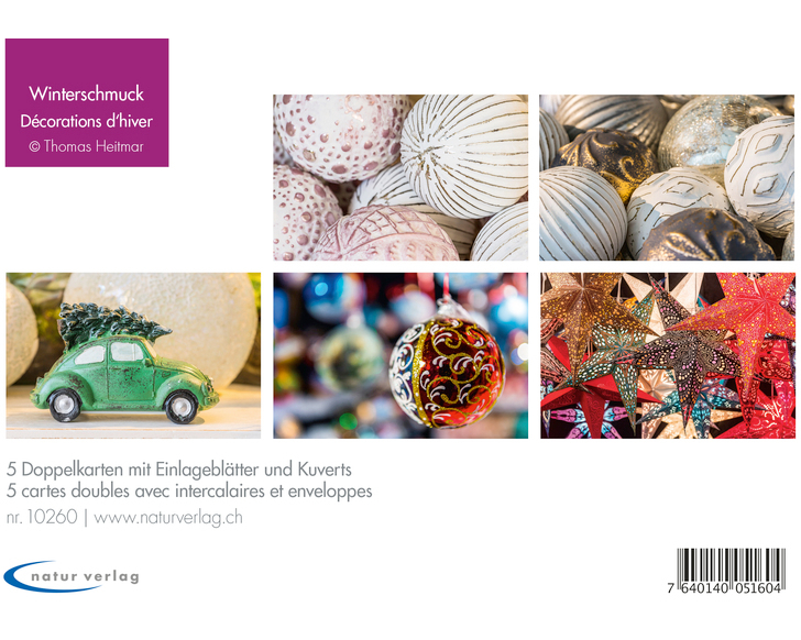 NATUR VERLAG Weihnachtskarten Winter 10260N Doppelkarte, B6 6 Stück