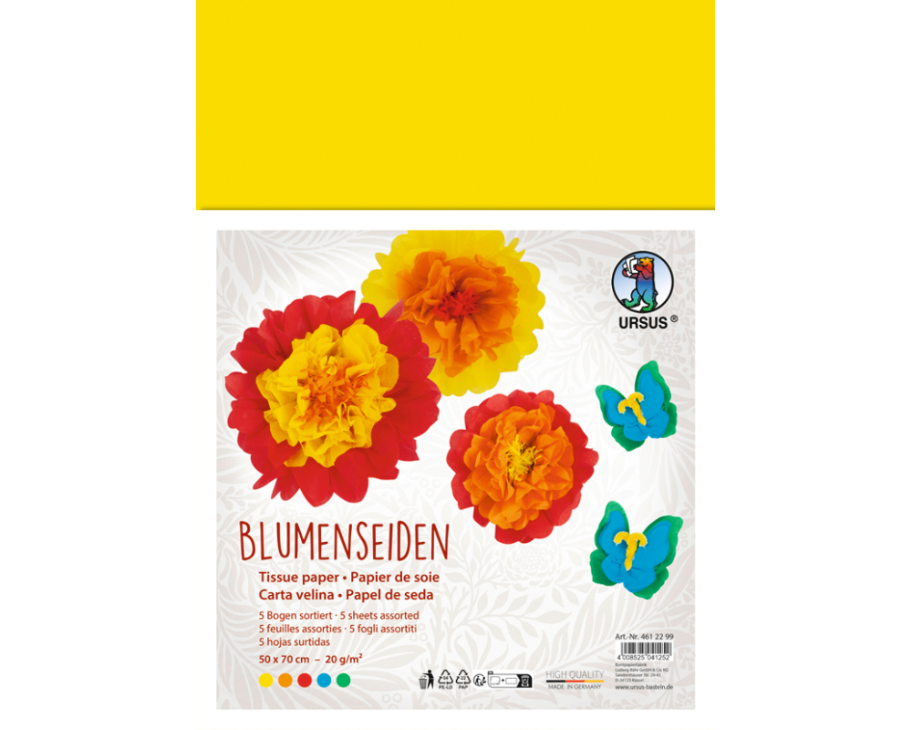 URSUS Seidenpapier 50x70cm 4612299 farbig 5 Bogen