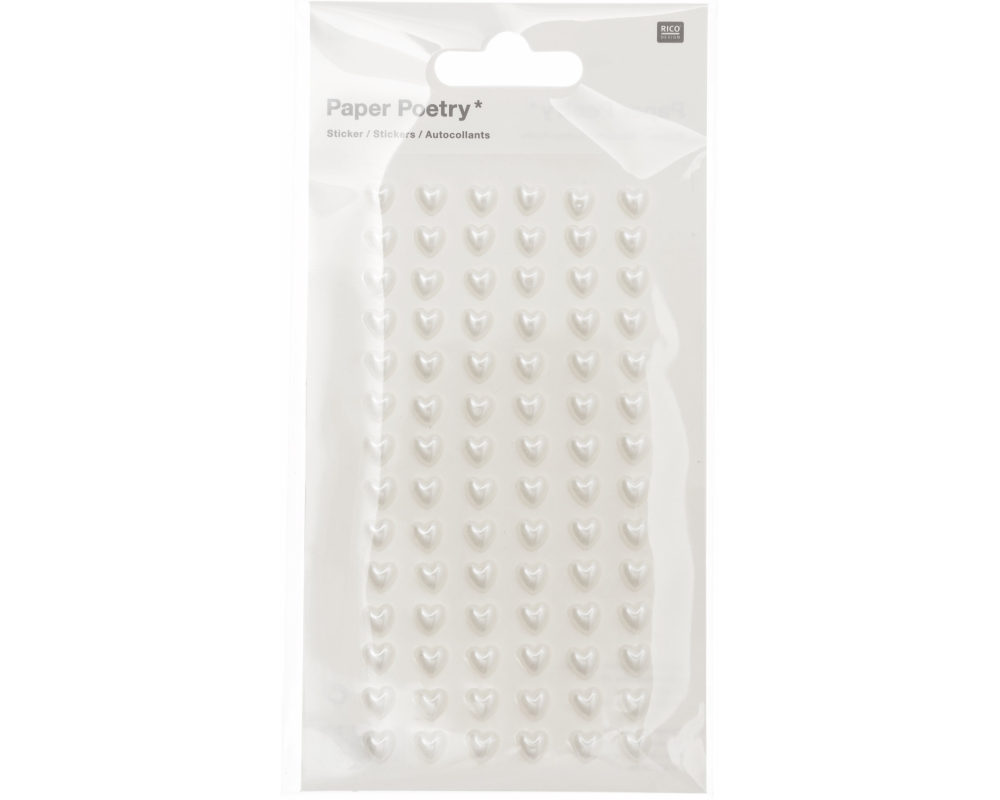 RICO DESIGN Perlensticker Herzen 99001.22.54 weiss 84 Stück