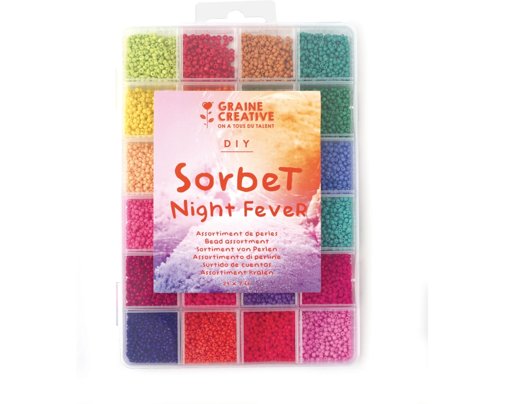 GRAINE CREATIVE Perlen Kit Sorbet Night Fever GC-736106 24 Farben