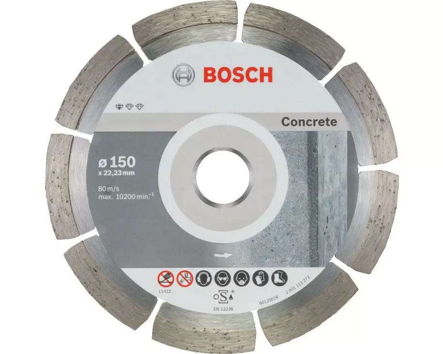 Bosch Professional Diamanttrennscheibe Standard for Concrete, 150 x 2 x 10 mm