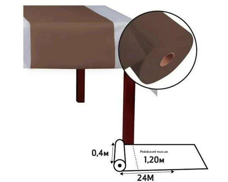 PRO nappe Tischläufer Tête-à-tête, Rolle, 40 x 2400 cm, Schokolade