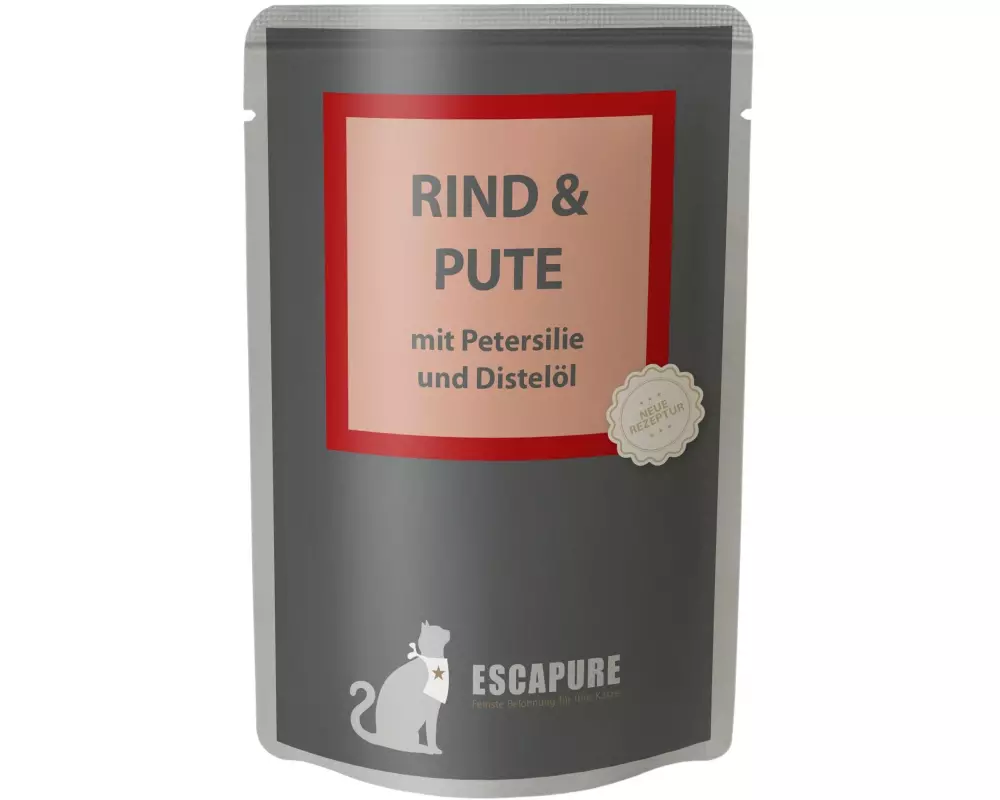 Escapure Nassfutter Pouch Rind & Pute, 100 g