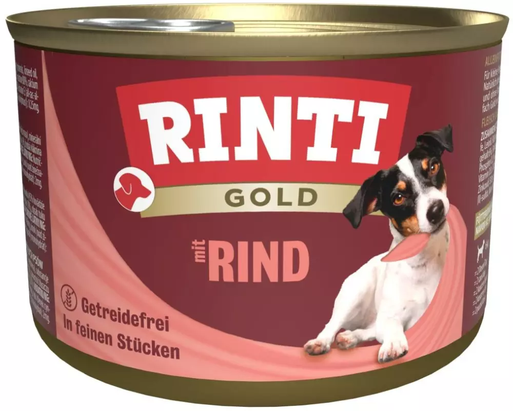 Rinti Nassfutter Dose Gold mit Rind, 185 g