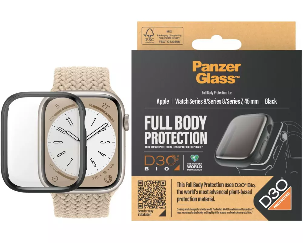 Panzerglass Full Body Apple Watch 2023 Series 9 45 mm Schwarz