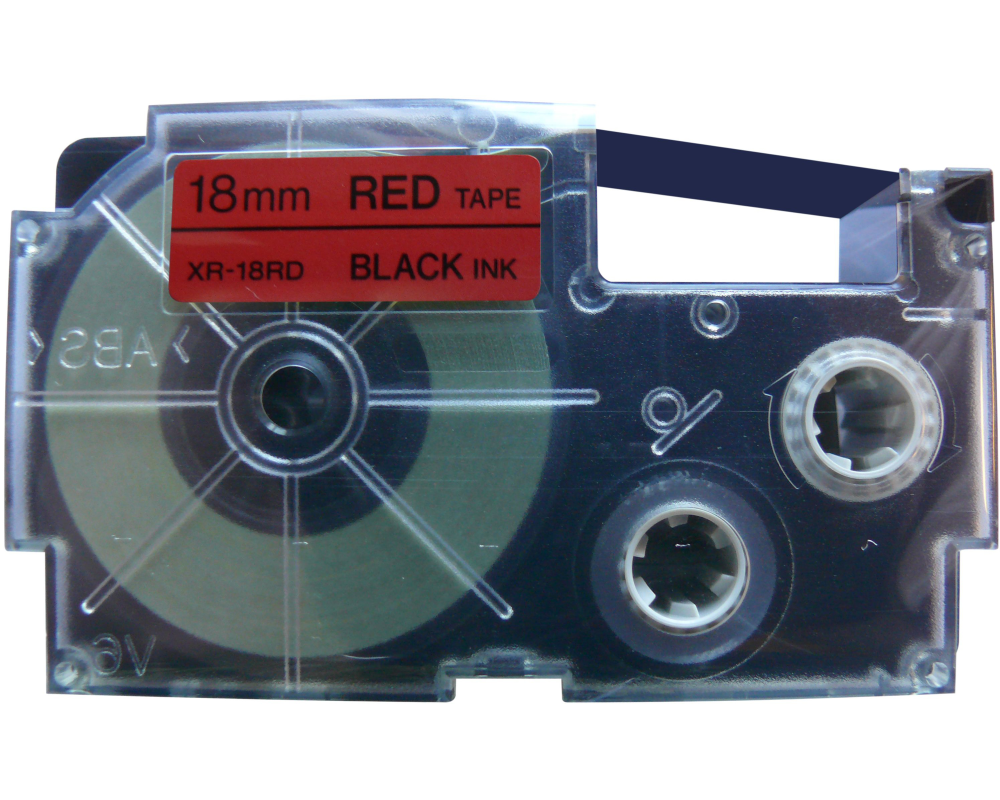 CASIO Beschriftungsband XR-18RD 18mm/8m schwarz/rot