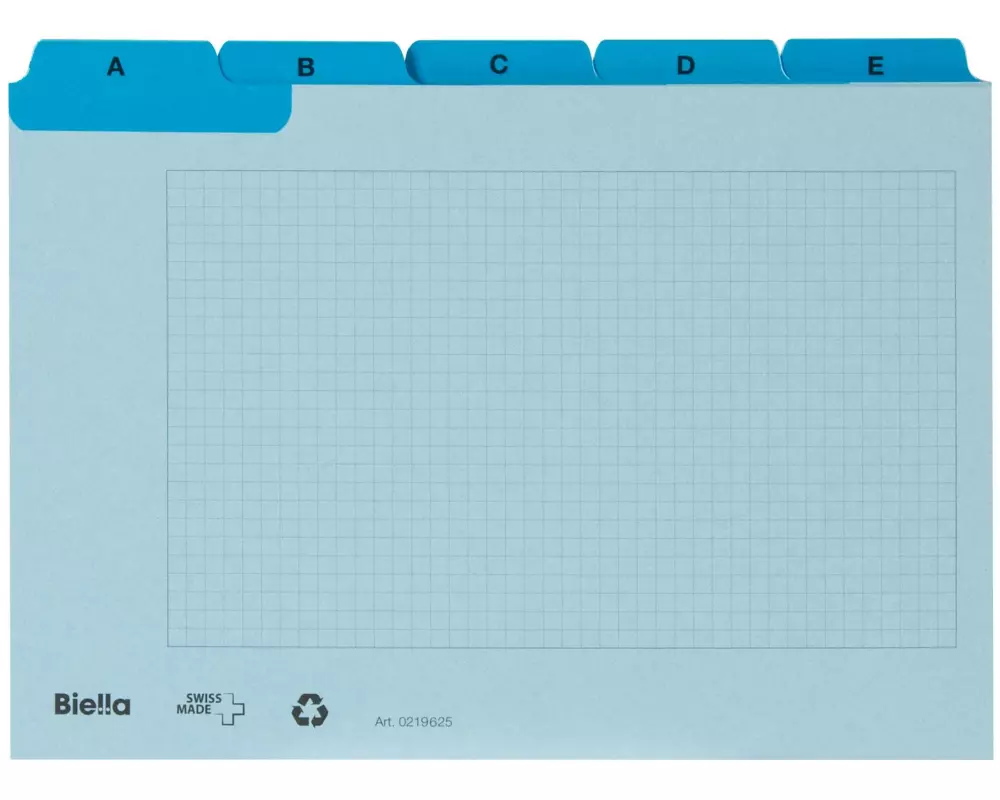 Biella Karteikarten A6, A-Z, 25-teilig, Blau