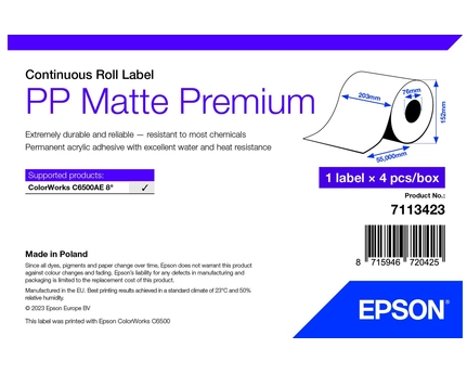 PP MATTE LABEL PREM CONTINUOUS
