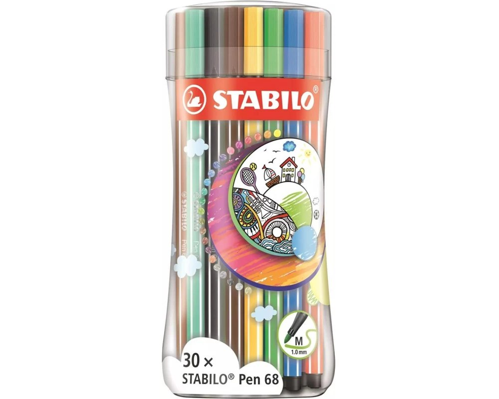 STABILO Pen 68 30er Etui Sleeve Kunststoffetui assortiert 1 mm