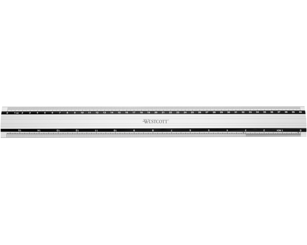 WESTCOTT Aluminium Lineal 40cm E-1019200 cm/inch Scala