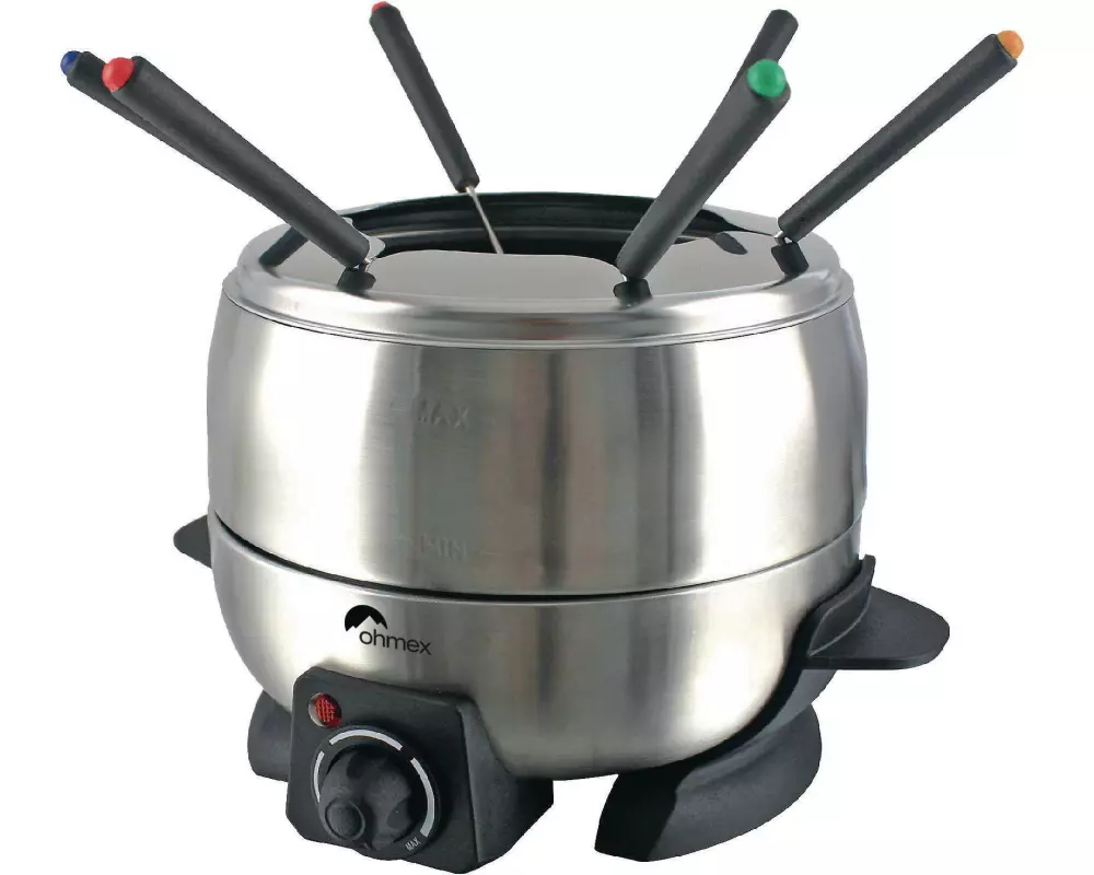 OHMEX Fleischfondue-Set 1000S 7 Teile, Silber