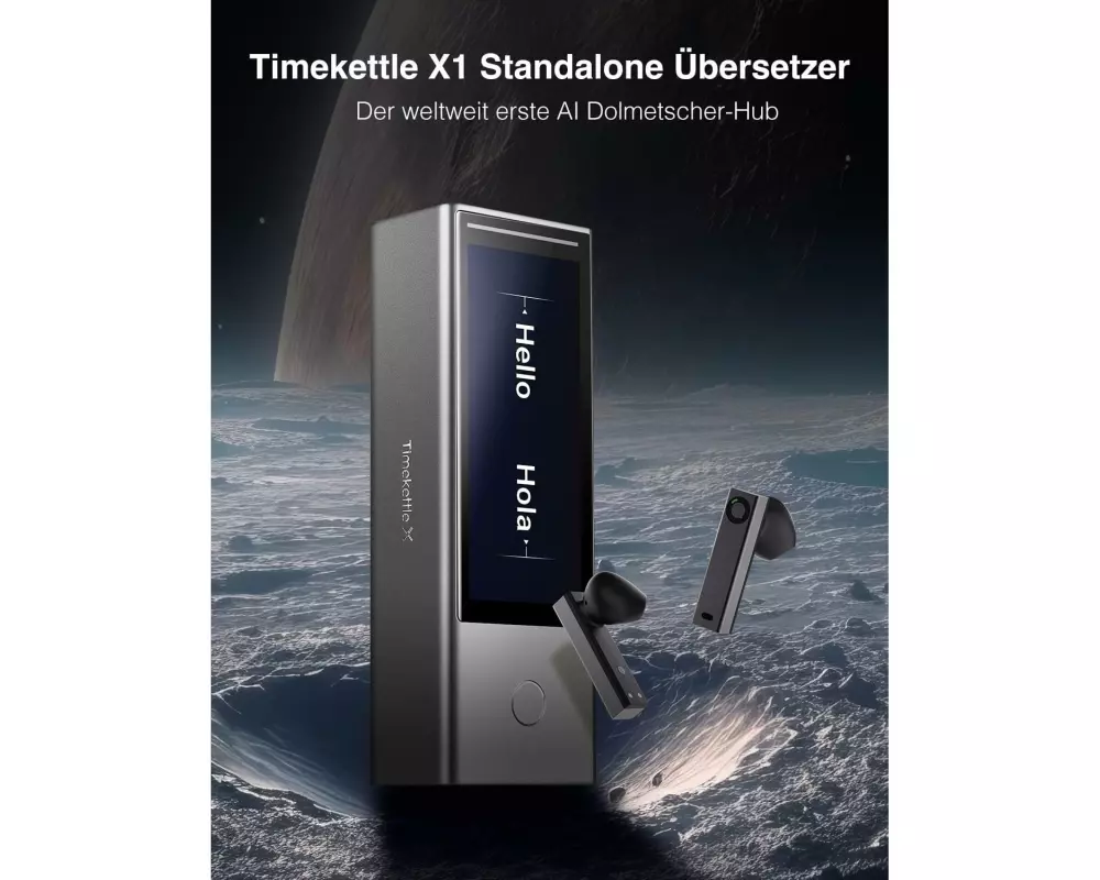 TimeKettle X1 meeting KI-Dolmetscher-Hub 3.4 Zoll Schwarz
